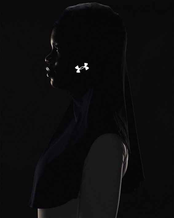 Damen UA Extended Sport-Hidschab, Black, pdpMainDesktop image number 3